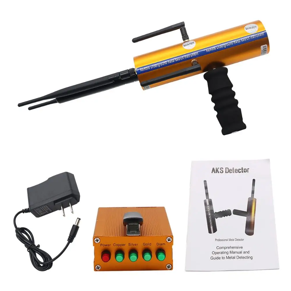 Handheld AKS Long Range Gold Metal Detector Gems Diamond Finder with Five Antennas