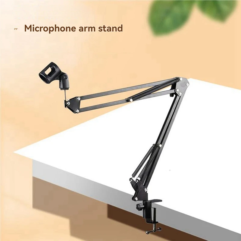 

Desktop Microphone Stand Adjustable Microphone Stand With F-Clamp,Suitable For 1.75In Diameter Mics