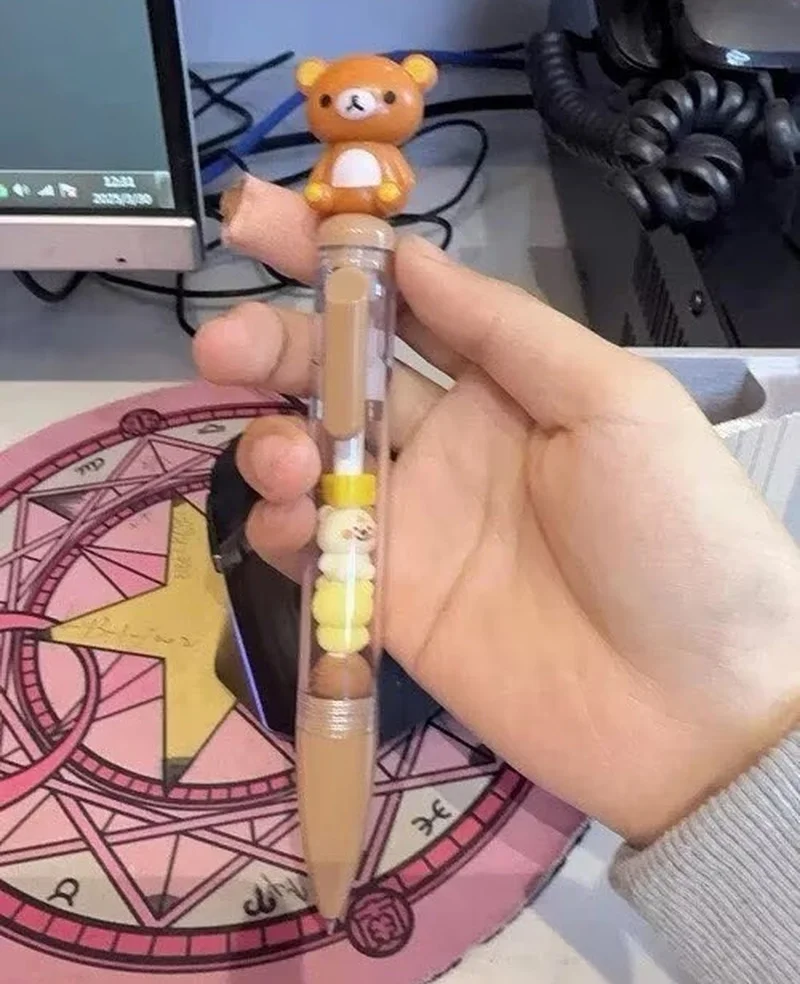Rilakkuma Beaded Gel Pen Cartoon 0.5mm Black Ink Press Pen Signing Pen Students Exam Writing Pens Friend Girl Birthday Gifts view 6