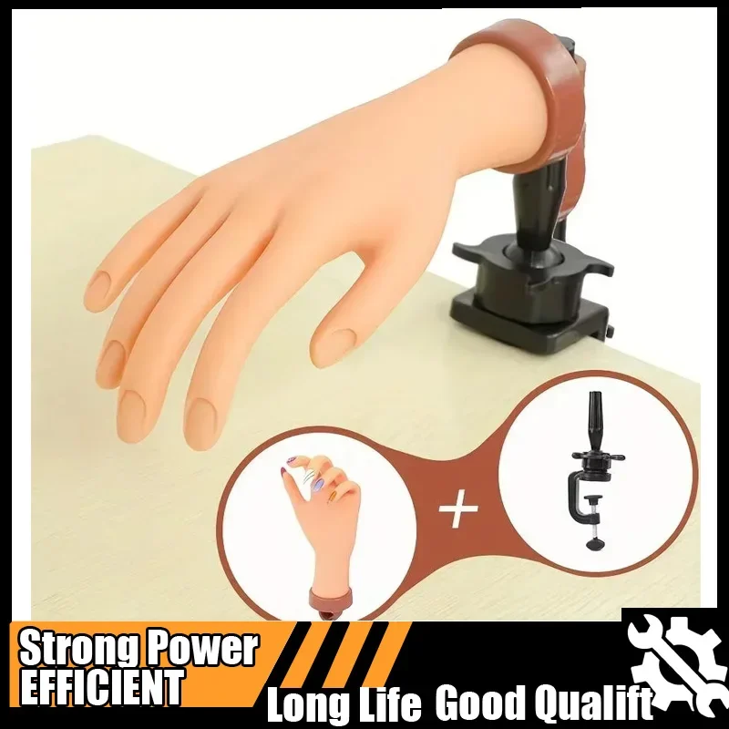 

Hot 1Set Nail Art Fake Hand Flexible Soft Adjustable Plastic Finger Practice Prosthetic Model Manicure Training Display Model