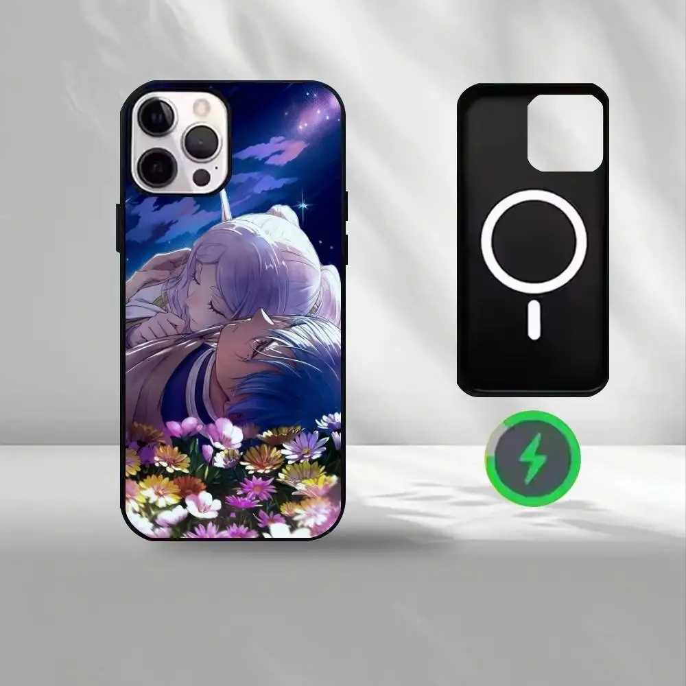 Funda de teléfono Sousou no Frieren para iPhone17,16,15,14,13,12,11 Plus,Pro Max magnética para carga inalámbrica Magsafe
