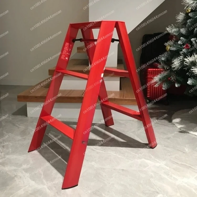 Multifunctional folding herringbone ladder, household telescopic aluminum alloy three-step ladder