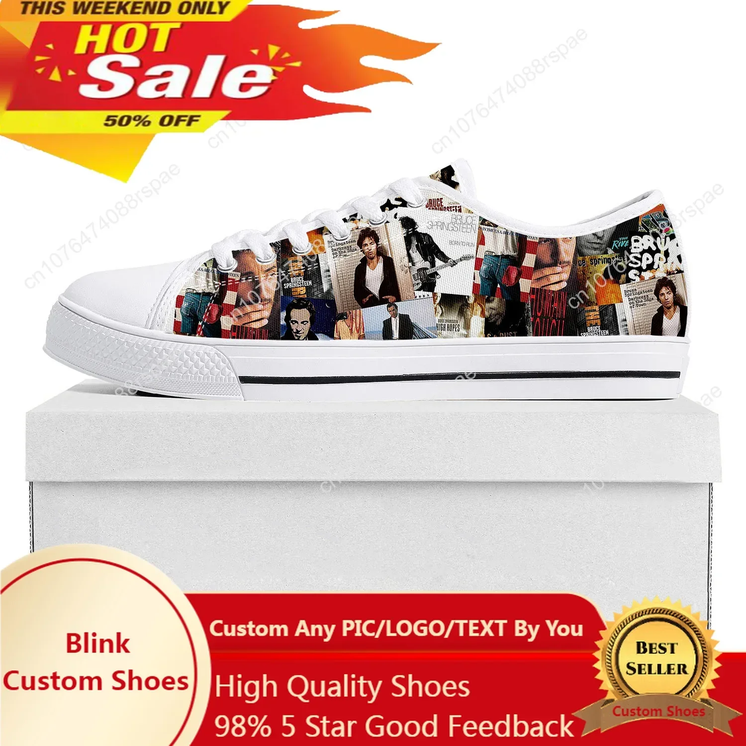 

Born To Run Low Top High Quality Bruce Springsteen Sneakers Mens Womens Teenager Canvas Sneaker 3D Print Couple Shoe Custom Shoe