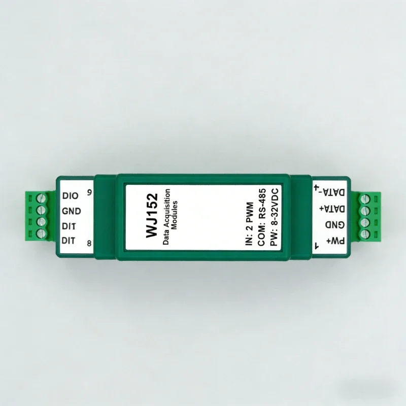 WJ152 2-channel PWM acquisition phase difference duty cycle to RS485 Modbus RTU module