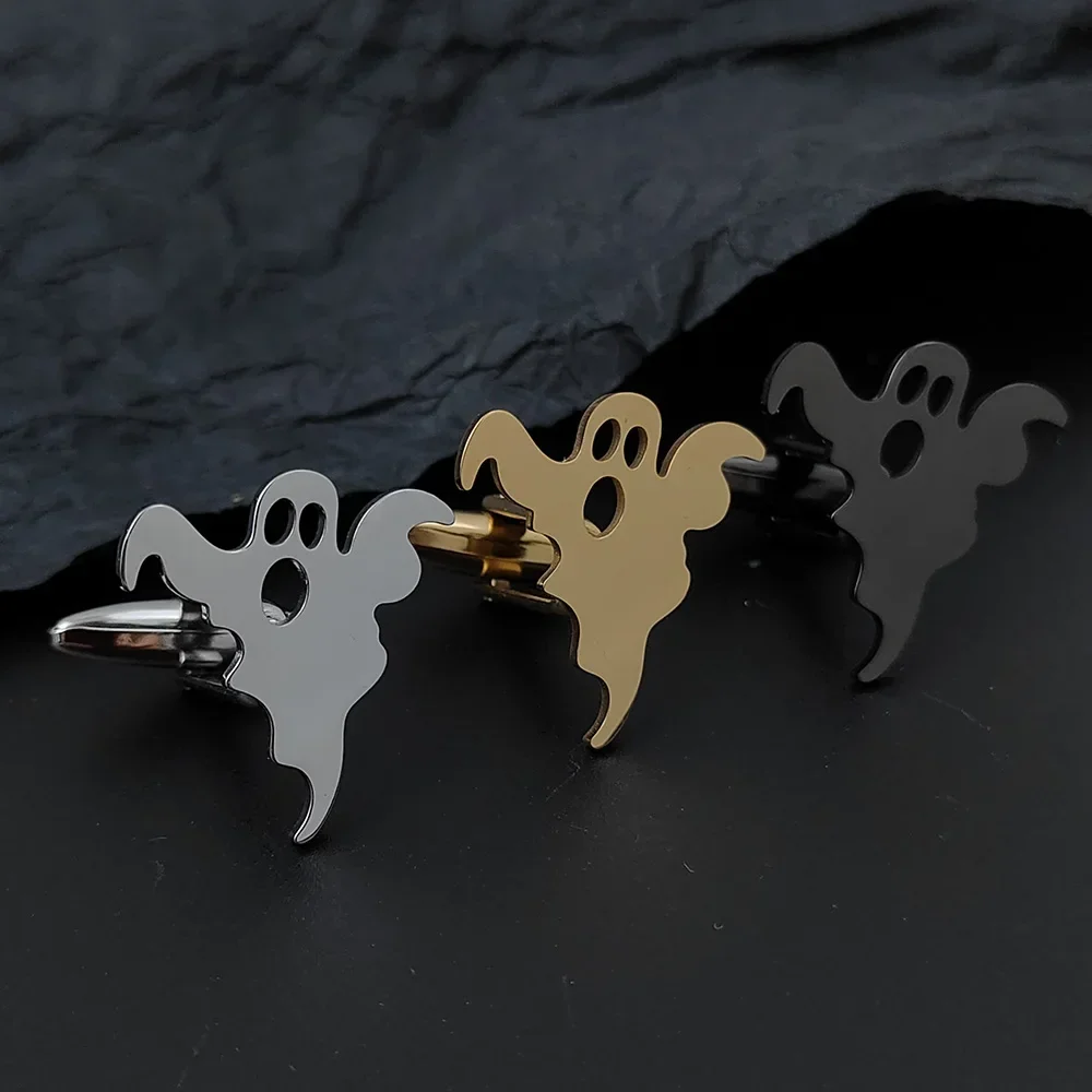 Stainless Steel Ghost Cufflinks for Men Halloween jewelry Gifts Men's Suit Shirt Sleeve buttons Cuff links Accessories Gifts