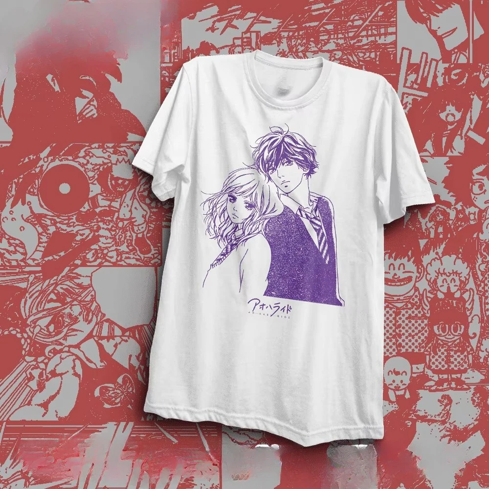 Ao Haru Ride Anime T-shirt Futaba Yoshioka Kou Mabuchi Shojo Romance Manga Graphic Print Unisex Cotton Short Sleeve Oversized