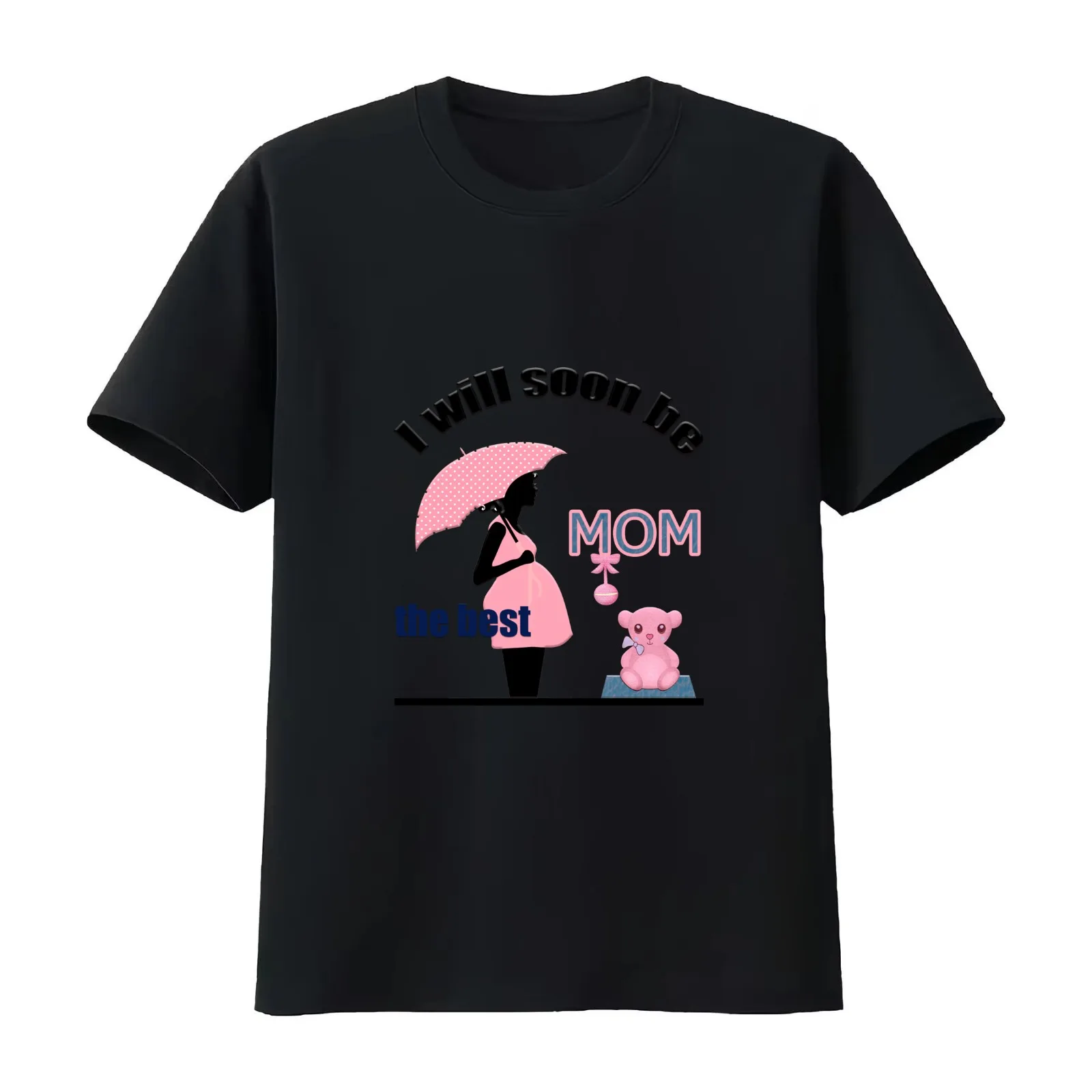 Expectant mom T-Shirt Summer Casual Cotton Tee Oversized Streetwear Tops Vintage Graphic Print Loose Fit Short Sleeve