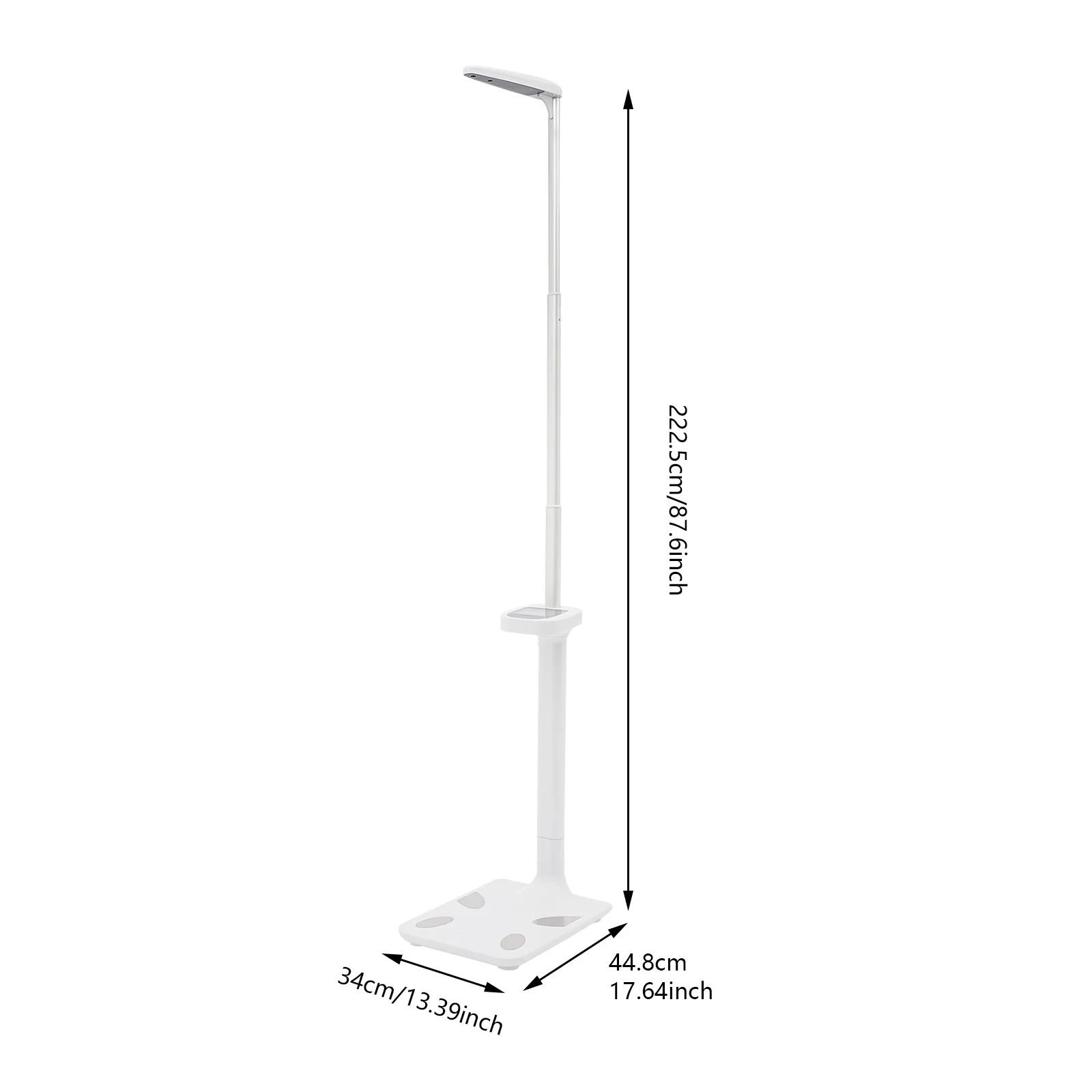 محلل الجسم الذكي بالموجات فوق الصوتية - مقياس رقمي مع قياس الارتفاع والدهون في الجسم لكتلة BMI/العضلات/كتلة العظام، قابس أمريكي 100-240 فولت