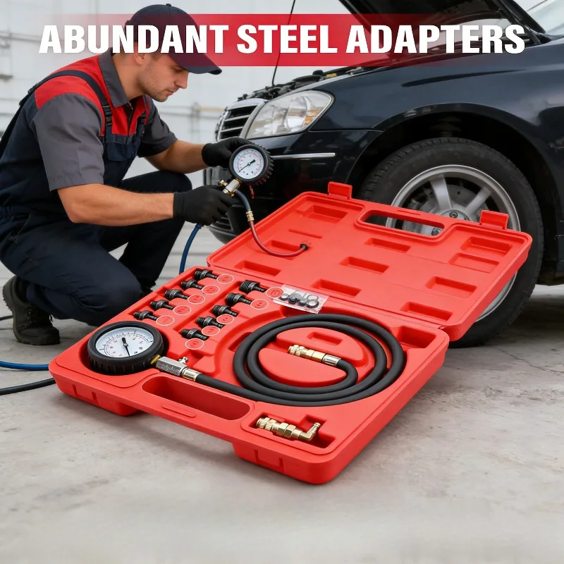 

12 Piece Car Oil Pressure Tester Kit Quick Fitting Garage Diagnostic Tool Low Oil Warning Device for Automotive Engine Repair