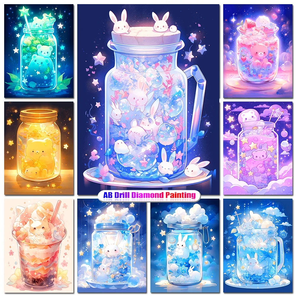 

Алмазная живопись «сделай сам» с мультяшным рисунком, чашка с бусинами, искусственная вышивка, животное, мозаика, вышивка крестиком, детские подарки, украшение ручной работы