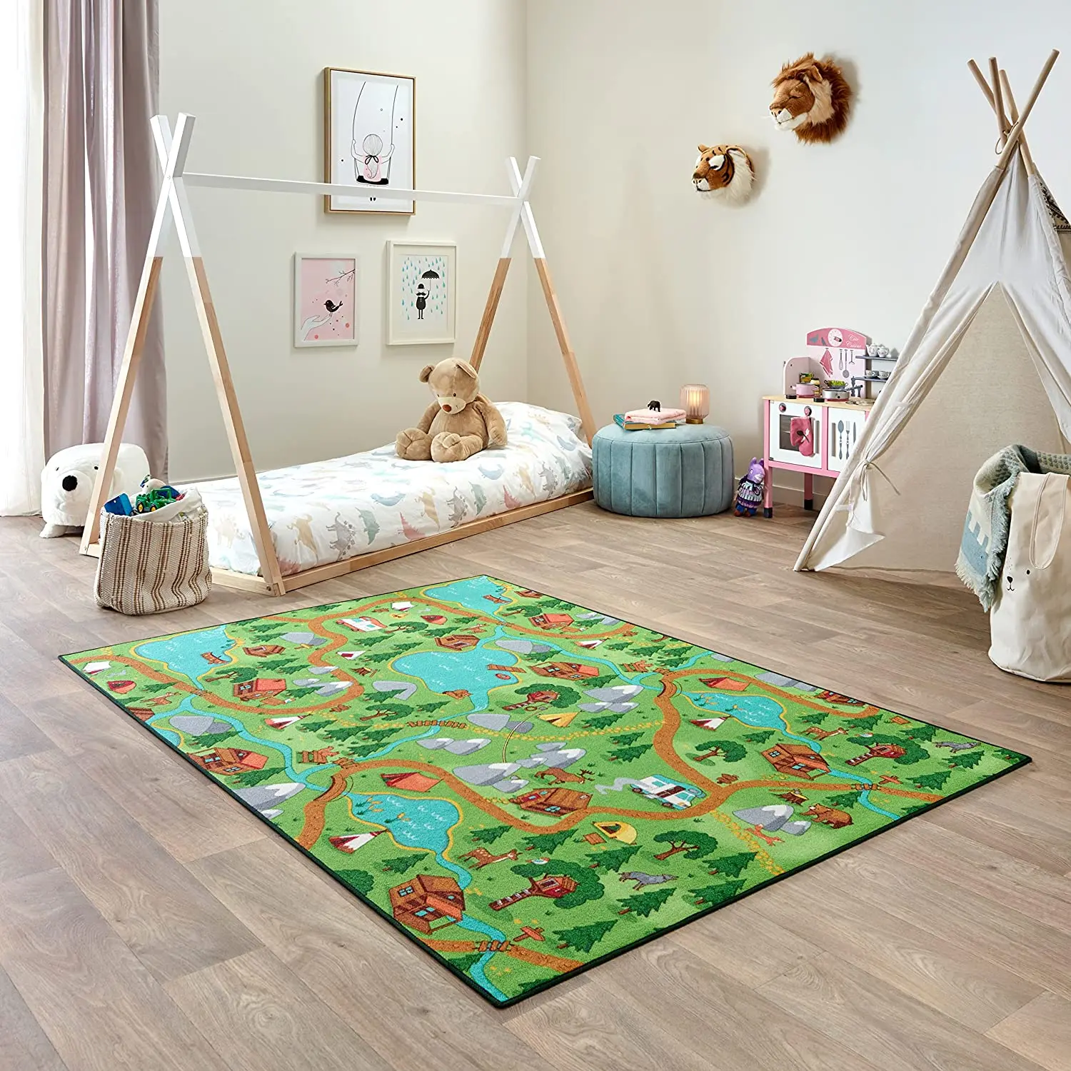 Estudio de tapis para niños, alfombras de coche para niños, alfombrillas de juego para habitación, decoración del hogar antideslizante, piso