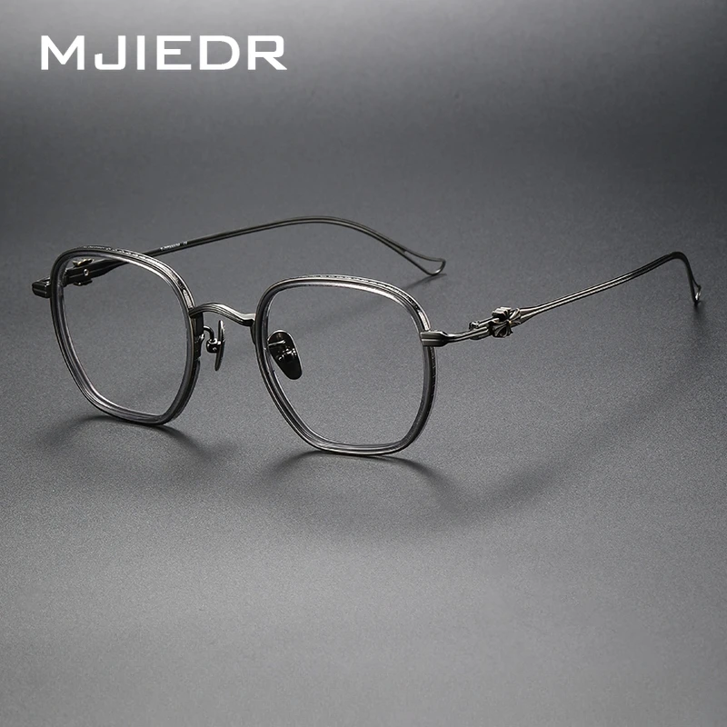 

Cross Star MJIEDR Frame Square Retro Glasses Windsor Ring Large Frame for Men and Women Fashion Optical Glasses