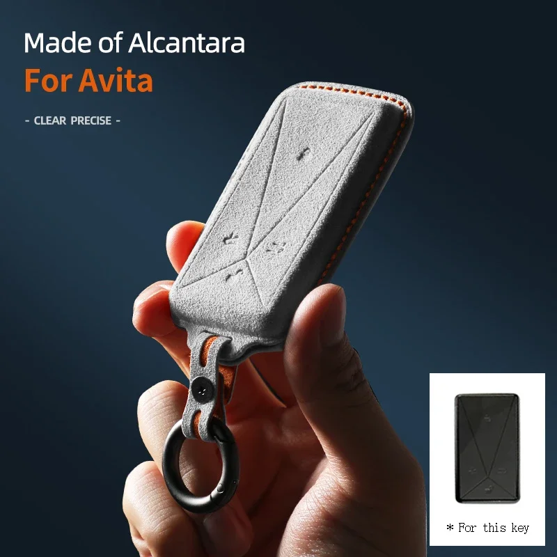 

Alcantara Suede Car Remote Smart Key Case Cover Shell For Avatr Avita 11 12 Protector Keyless Keychain Accessories 2024 2023