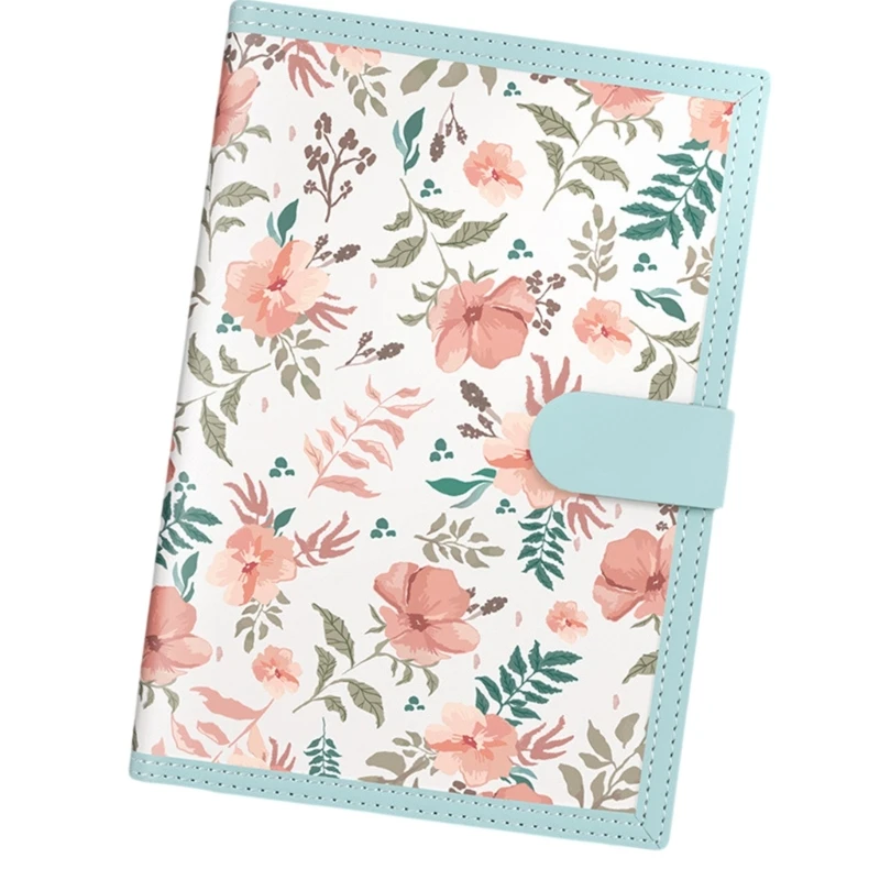 Flower Print Notebook 224 Pages Wide Lined Leather Notebook Journal 8.5x5.7Inch College Ruled Journal for Office School