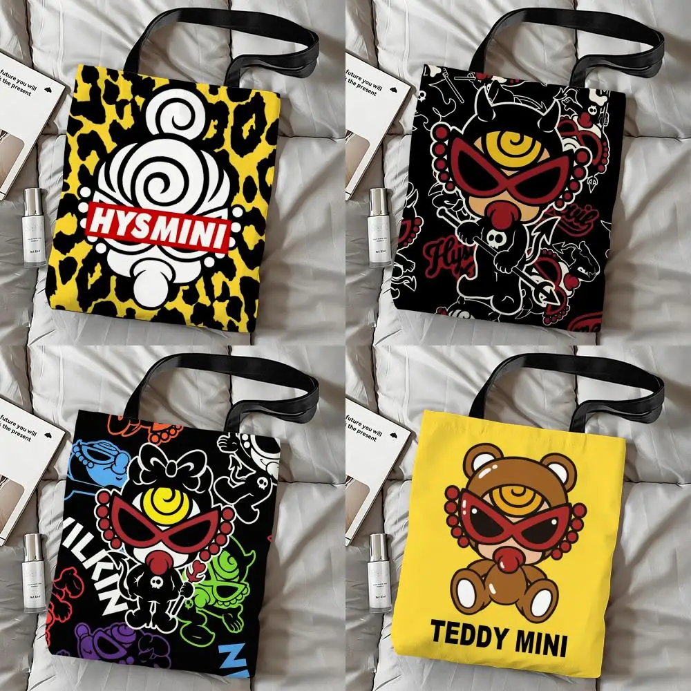 Bolsas de Armazenamento de Luxo H-Hysteric M-Mini do Japão, Bolsa de Lona com Impressão em Ambos os Lados, Moda, Grande Capacidade, Bolsa de Ombro Feminina