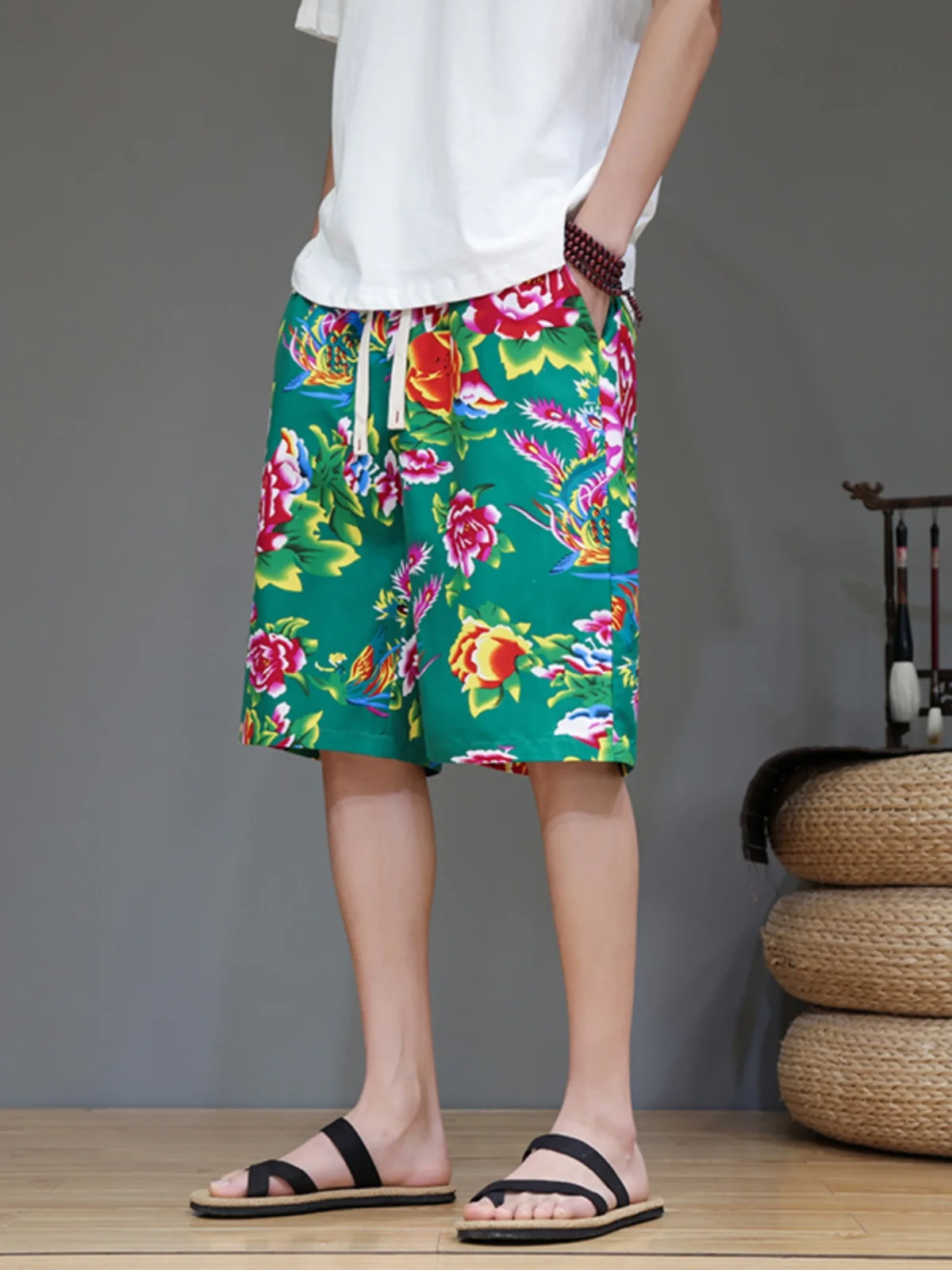 

Летние мужские пляжные шорты свободного кроя, тонкие брюки длиной до колена, дышащие, прямые, повседневные, легкие, модные.