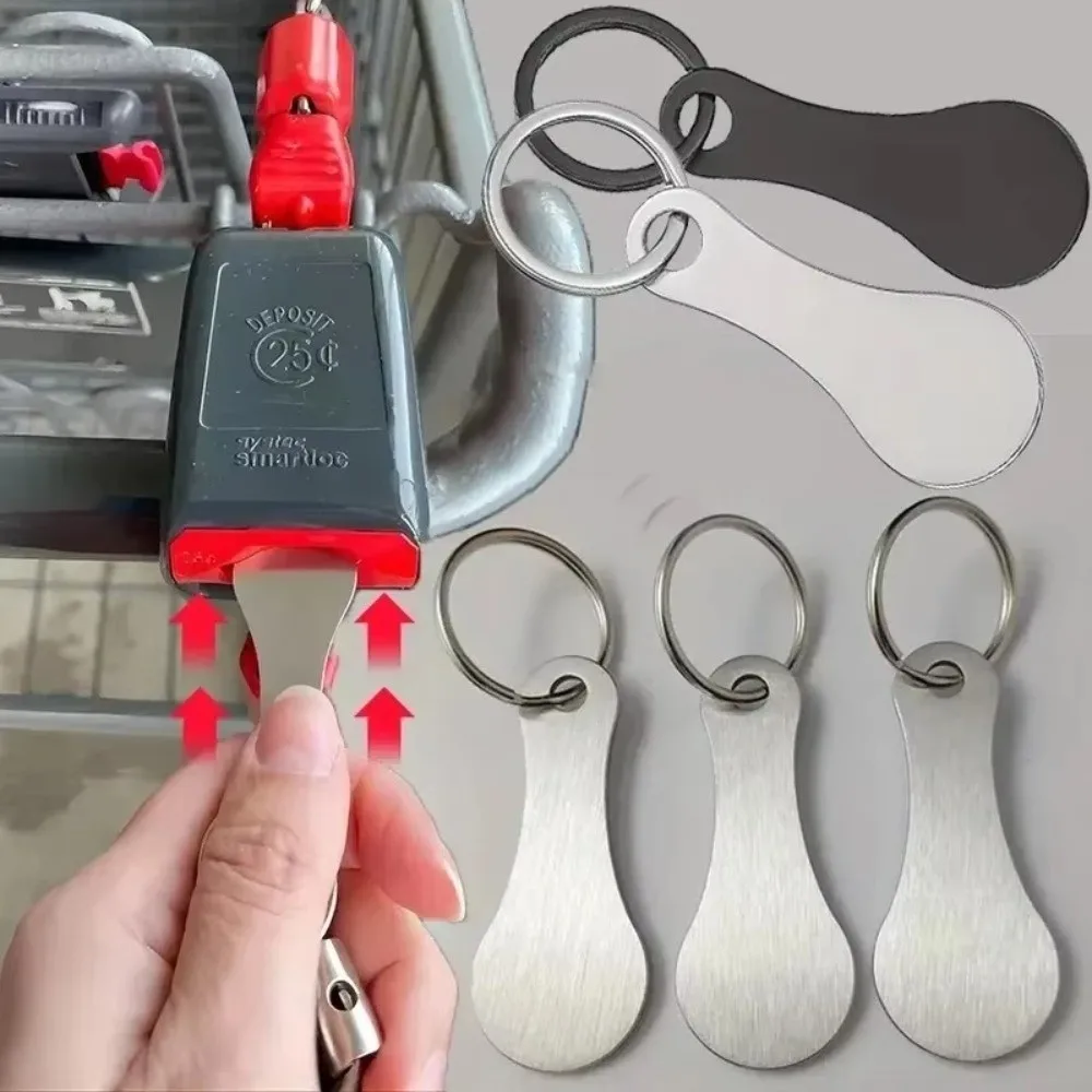 Multi-Purpose Mini Cart Key Key Chain Removable Metal Shopping Cart Token Portable Trolley Keychain Supermarket Use