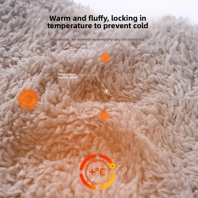 Winter Plush Thickened PU Leather Handlebar Covers Waterproof Warm Windproof Gloves Scooter Motorcycle