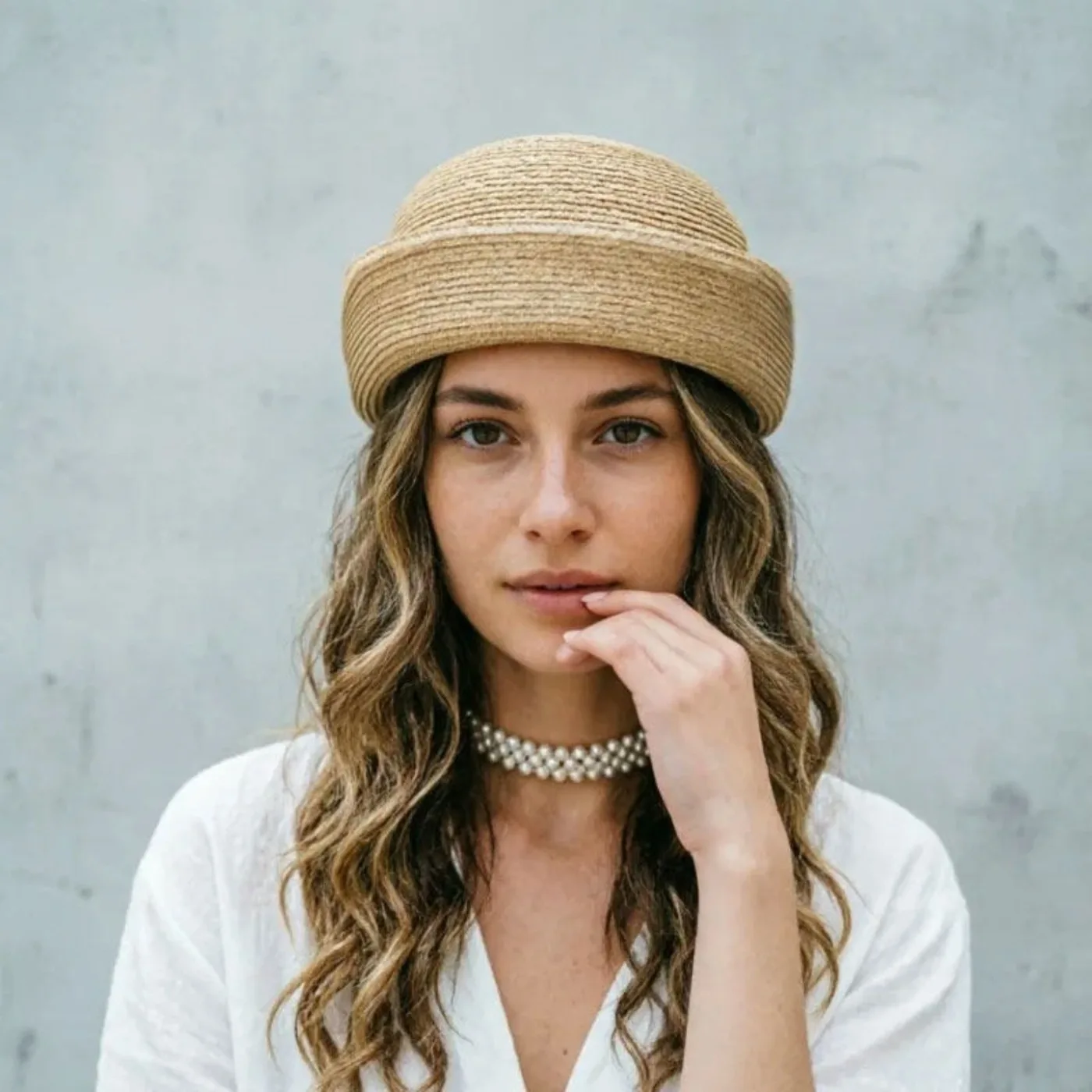 1 pièce Chapeau d'été rétro japonais pour femme, style artiste, en paille tressée, avec dessus concave circulaire, type Hui Baotou Bud Hat
