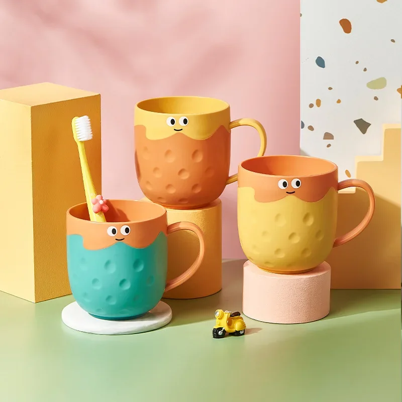 Cartoon Bathroom Tumblers for Children Cute Cartoon Tooth-brusing Cup Plastic Teeth-cleaning Mug Student Tooth Glass