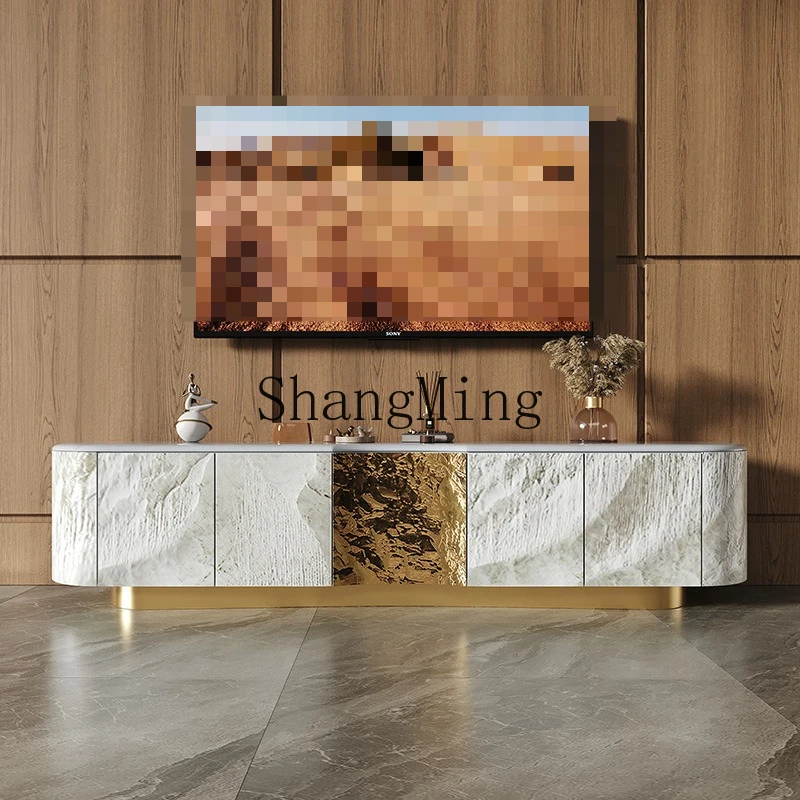 

FG light luxury solid wood TV cabinet living room home marble floor modern decorative cabinet