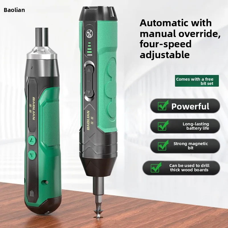 3.6V Mini Cordless Electric Screwdriver with 1500mAh Battery, 280 RPM Portable Power Screwdriver, 4-Speed Torque Adjustment, 10