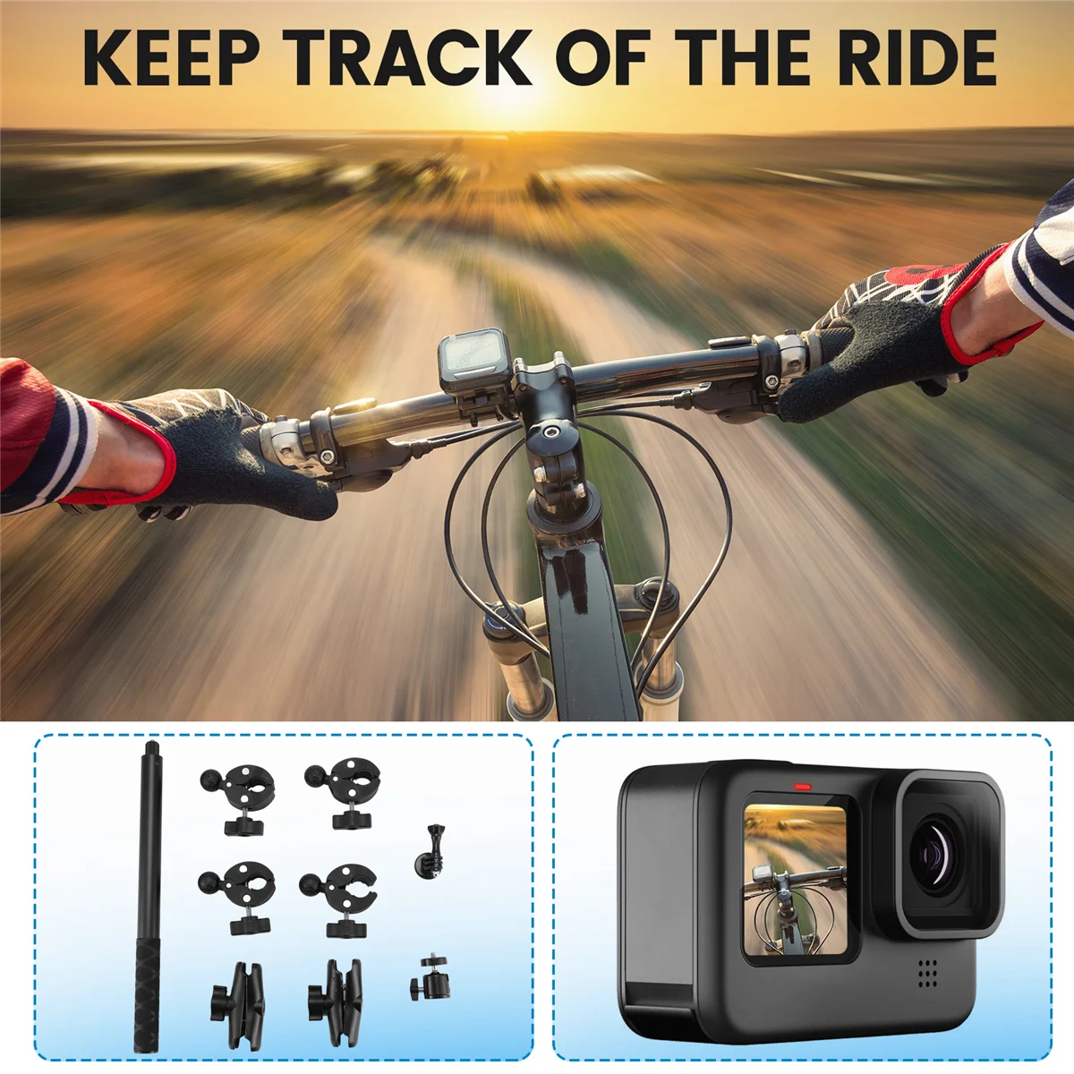 

Handlebar BracketFor One X2 X3 Motorcycle Bicycle Panoramic Selfie Stick Monopod Mount Handlebar Bracket for Accessory