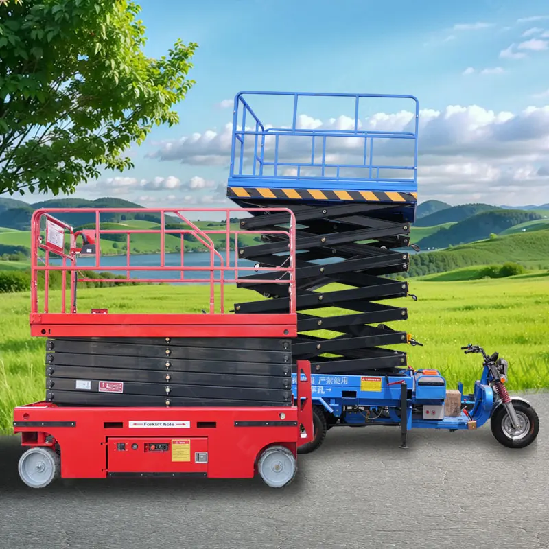 6m- 16m Tricycle Electric Hydraulic Scissor Lift Platform for Construction Factory Outdoor Maintenance Elevador Tijera