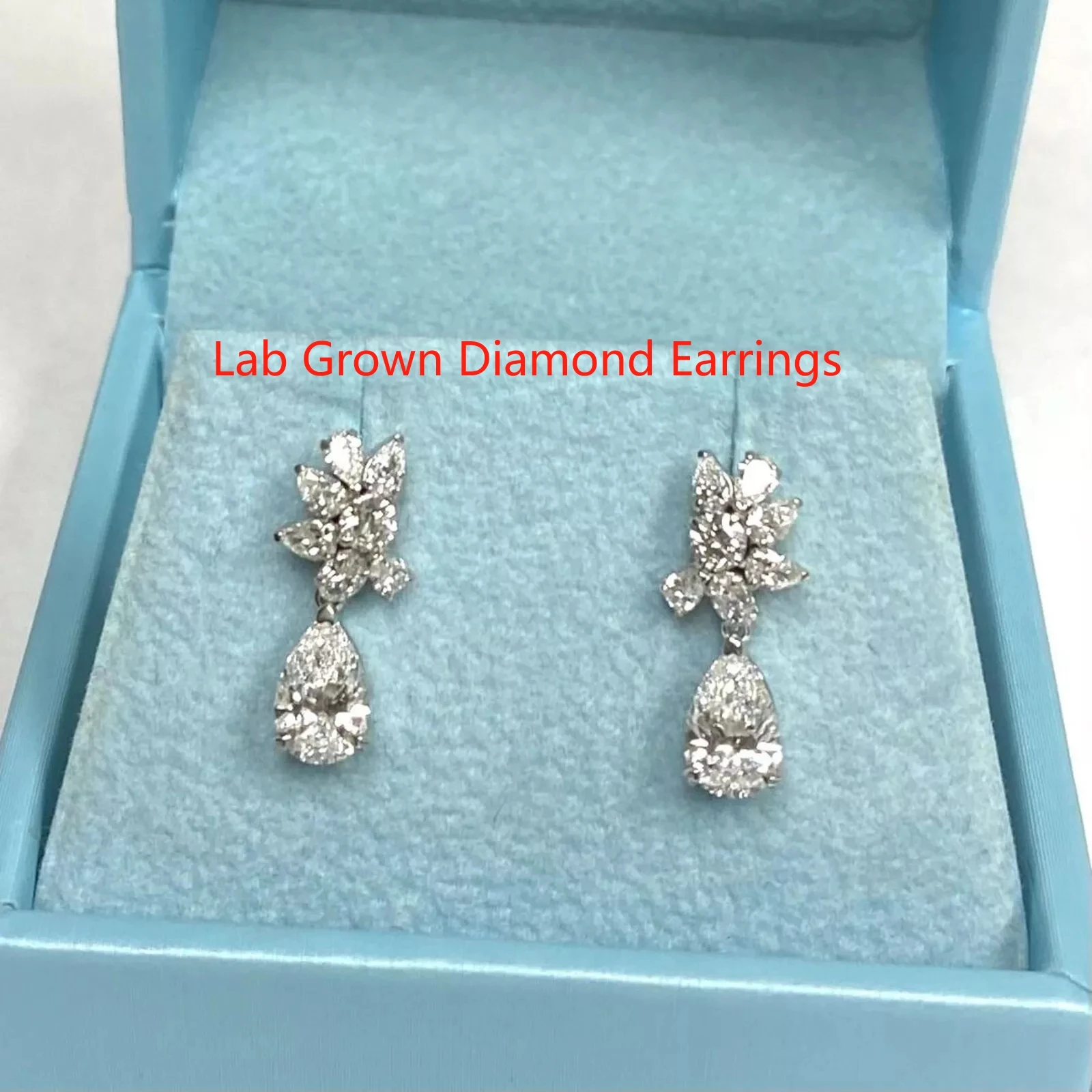 3CTW Pear Cut HPHT IGI Lab Grown Diamond DEF VS-VVS Bridal Dangle Earrings Platinum 950 Diamond Earrings For Women Fine Jewelry