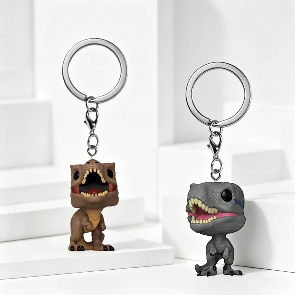 Nuevo Llavero de Bolsillo con Figura de Acción de Jurassic World, Velociraptor Azul, T.Rex Azul, Juguetes Coleccionables para Regalos