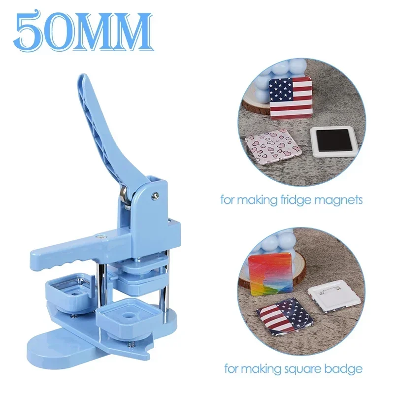 50MM Fridge Magnet Making Machine 50x50mm Square Badge Button Pins Art Crafts Making Punch Press Tool for Household DIY