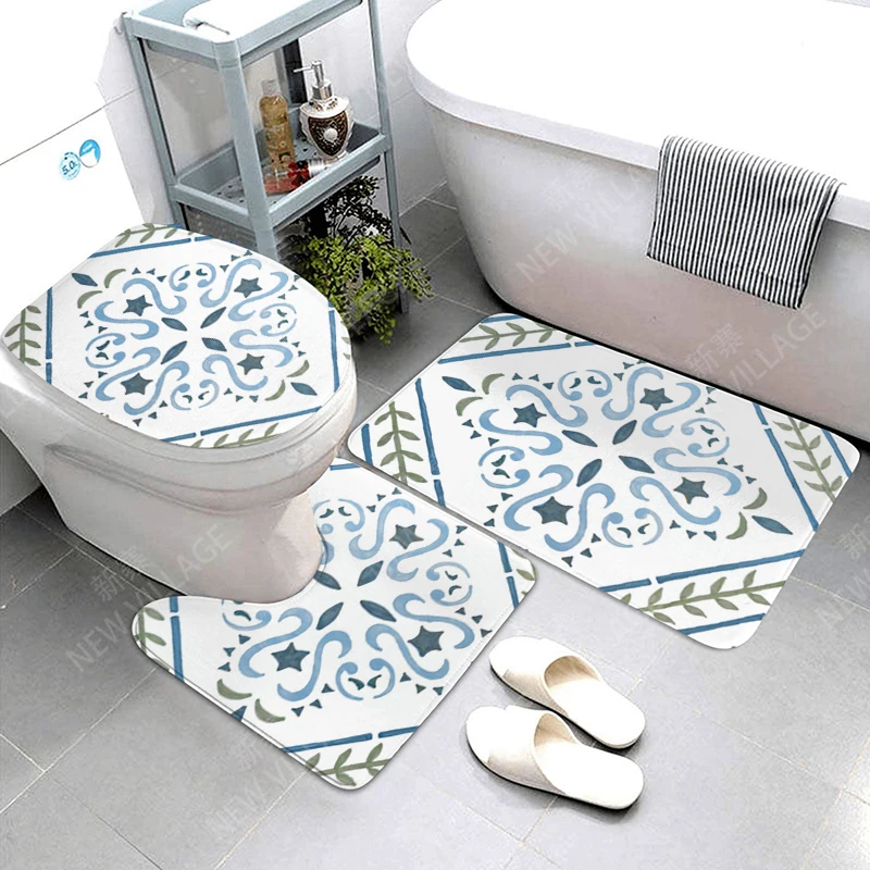 Mandala Anti-slip Bath Mats Bathroom Shower Mat Decor Absorbent Foot Mat Entrance Bathtub toilet rug Morocco vintage Persia boho