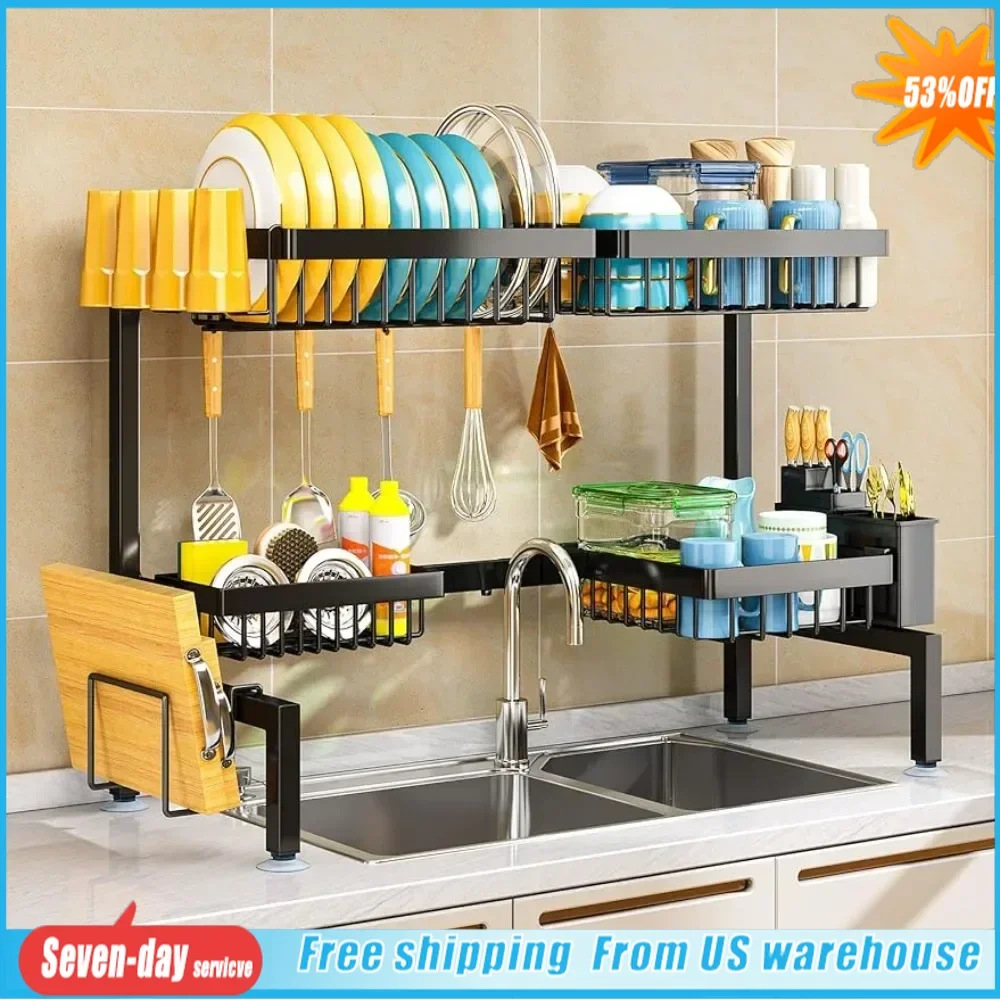 

Dish Racks The Sink Rack, Fits All Sinks, Adjustable Dish Drying Rack, Dish Drying Rack Above Kitchen Sink, Easy Installation