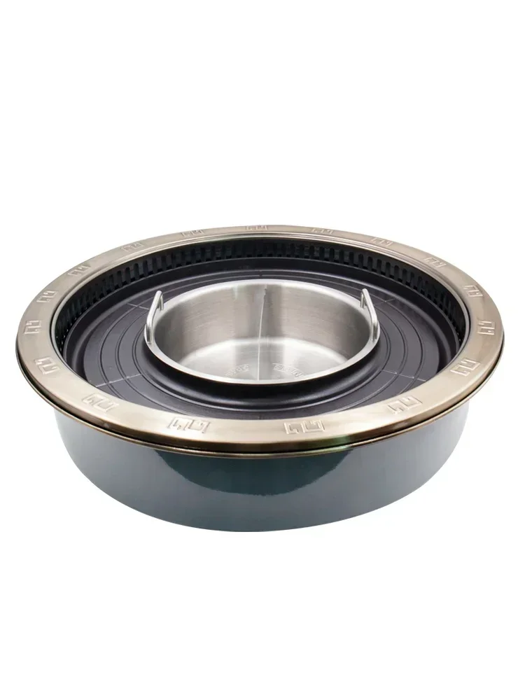 

Roast and Rinse Integrated Commercial Circular Electric Oven Smokeless Hot Pot Table Specially for Roasting Meat Hot