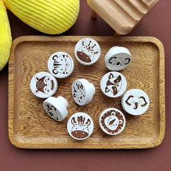 Wooden Engraved Animals Bedroom White Dresser Drawer Knobs Cabinet Pulls Nature Wood Kids Pulls Children Room Furniture Handles