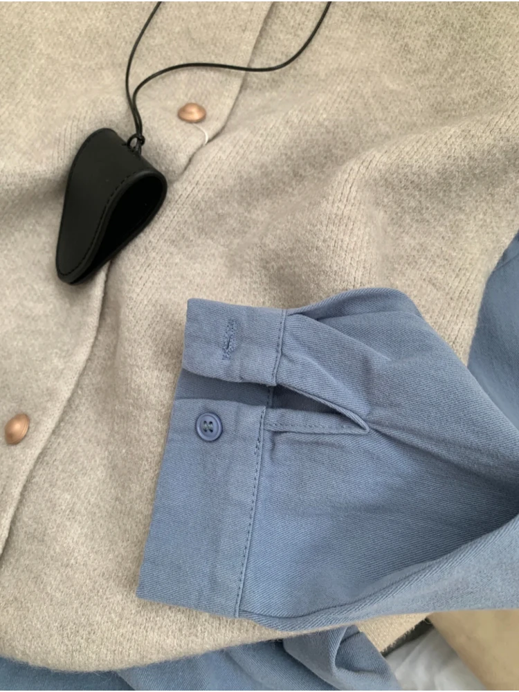 Retro Gebreid Open Vest Dames Faionable Lui Vest Bovenkleding Soft Top oulder Pad Metal Bule Pendelen Sle