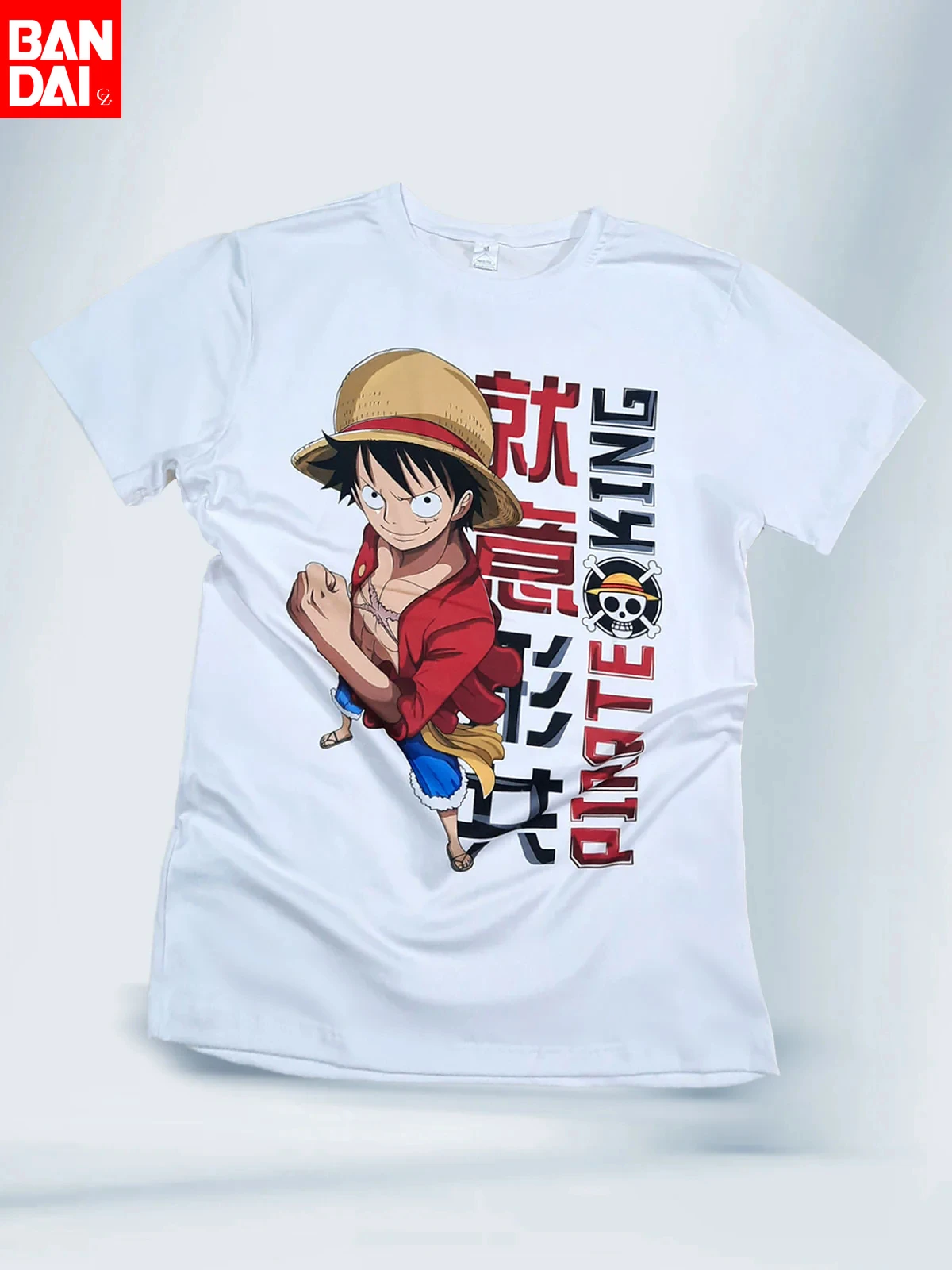

One Piece Monkey D. Luffy Gear 5 Wanted Print T Shirt Men 2026 Summer White Oversized Tee Anime Streetwear Harajuku Loose Cotton