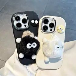 3D Doll Plush Briquettes Bracket Plating Lens Soft Case For infinix Smart 8 5 6 7 Hot 40i 40 30i 11 20i Note 30 Spark Go 10 Pro