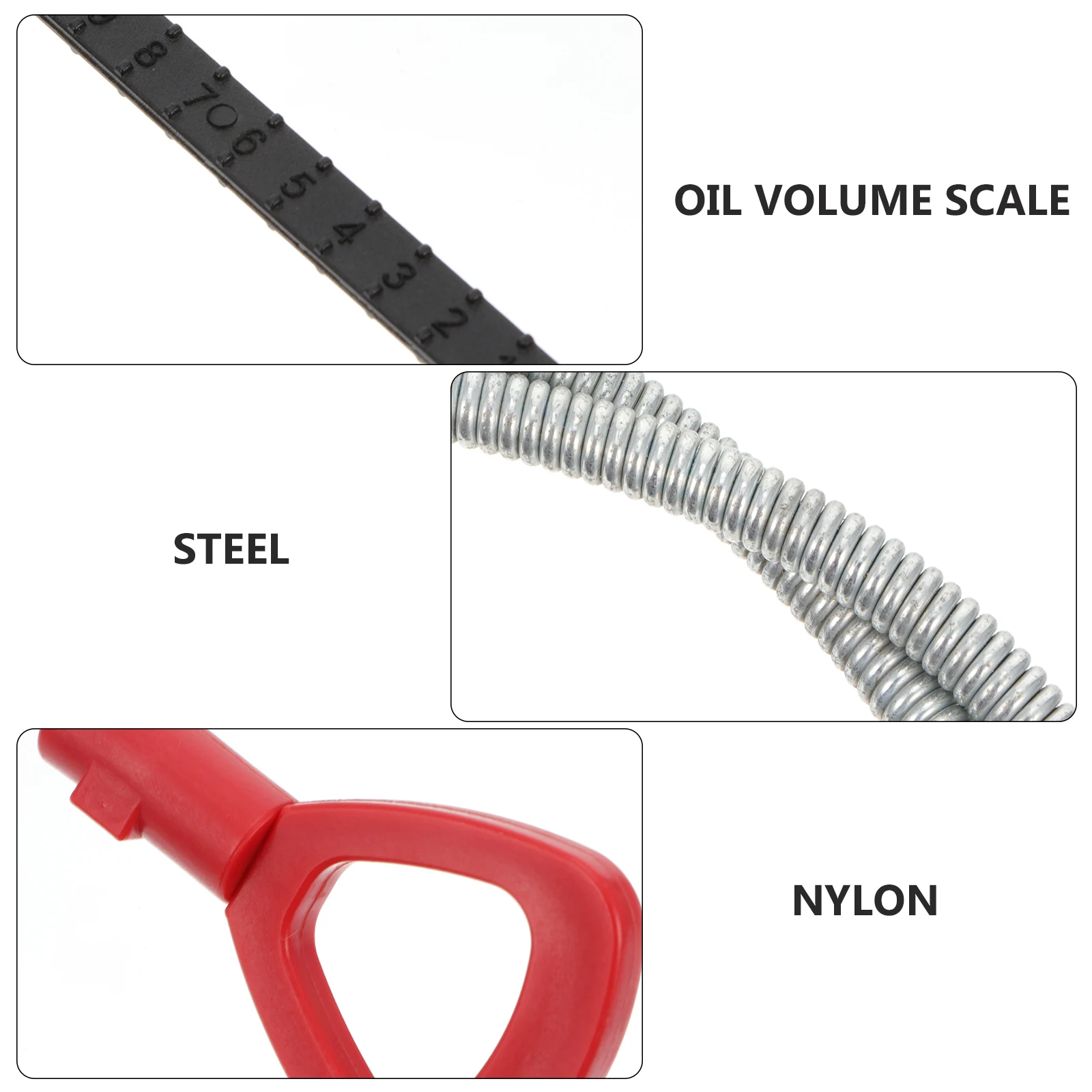 

Engine Steel Wire Fluid Level Indicator Clear Marks Easy Read Oil Levels Bright Handle Transmission Oil Checking Tool