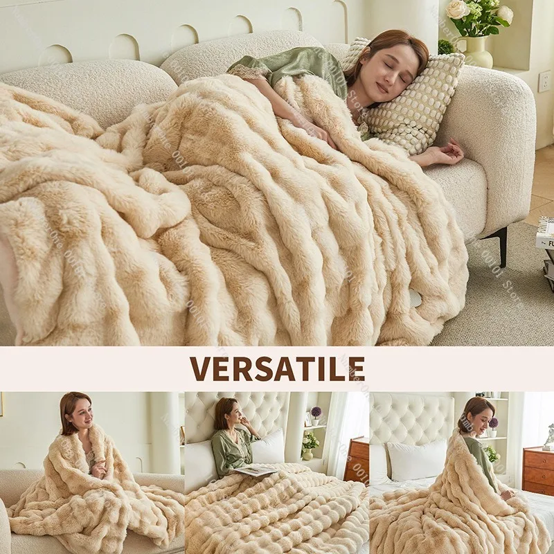 Electric heating blanket | Bubble rabbit fur electric blanket, warm-up heating blanket