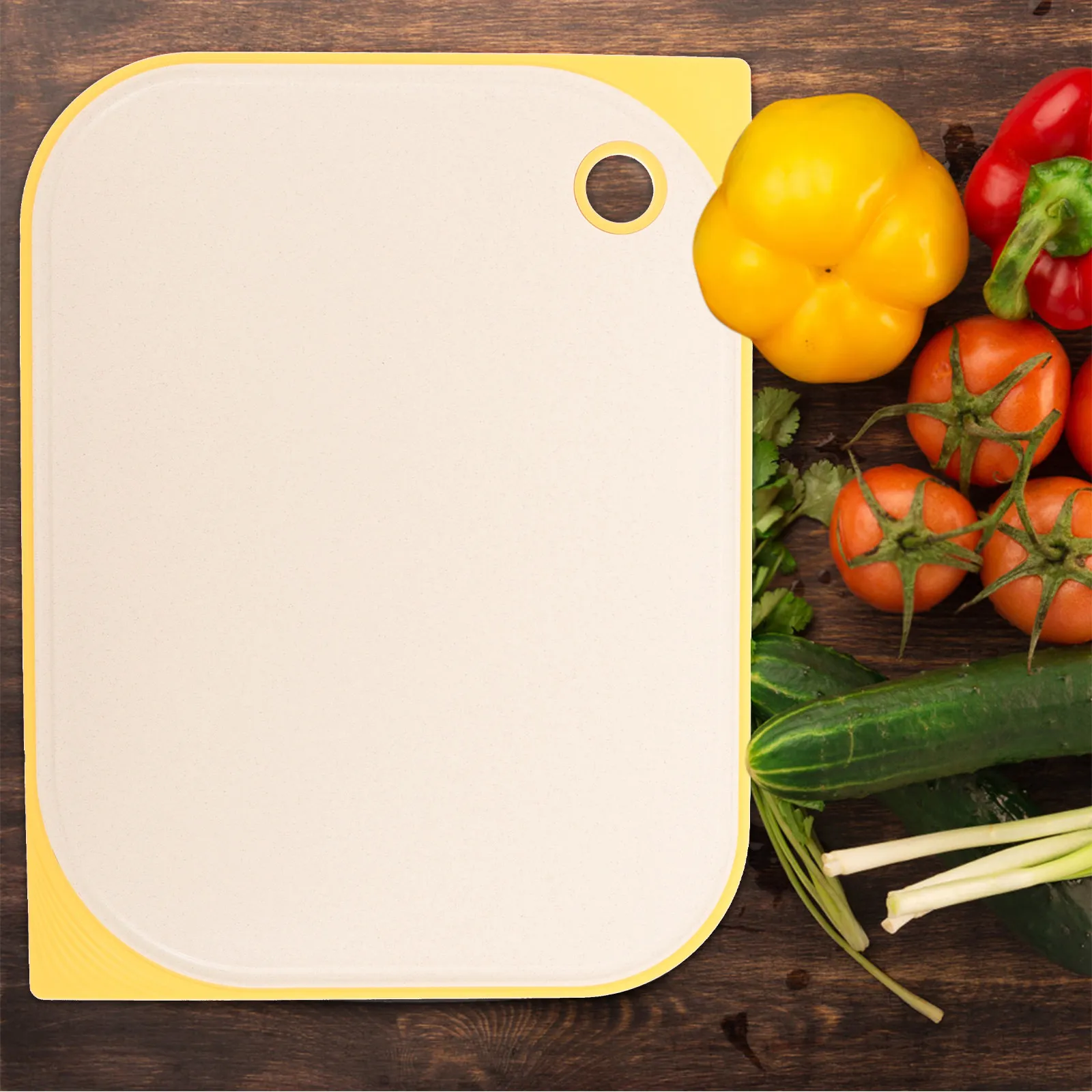 Reusable Portable Plastic Cutting Board Non-Slip Easy Wash Compact Kitchen Tool for Outdoor Camping Meat Fruit Food Cutting