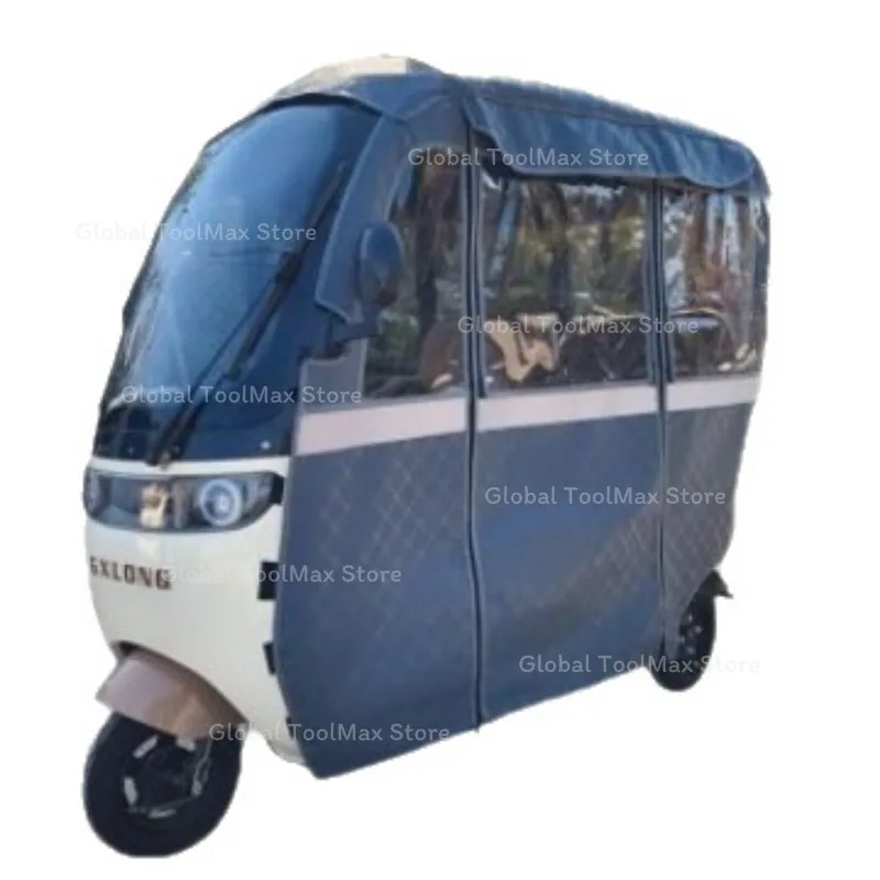 Electric Tricycle Rain Curtain Integrated Sunshade Hood Universal in All Seasons Dustproof, Sunscreen and Cold Resistance