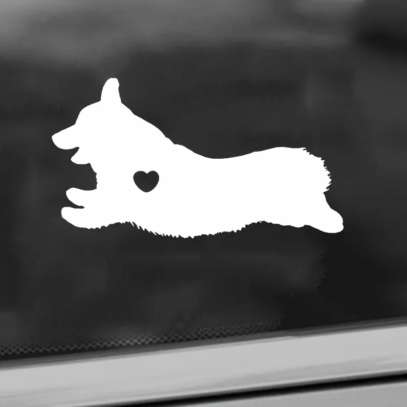 

Corgi Dog Car Sticker Heart-shaped Design for Pet Lovers Removable Waterproof Car Window/Car Stickers
