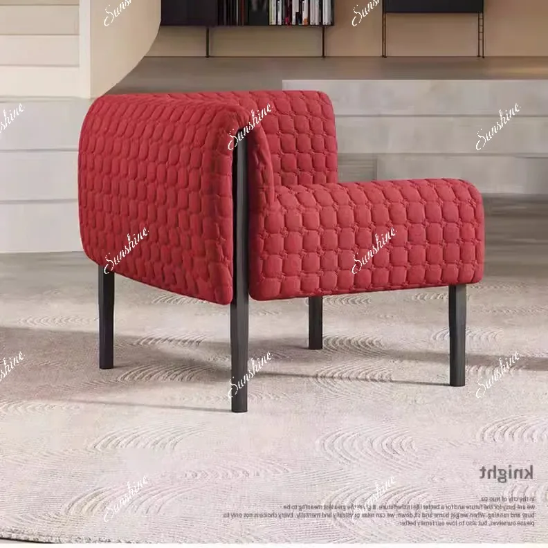 Red flannel single sofa simple armchair