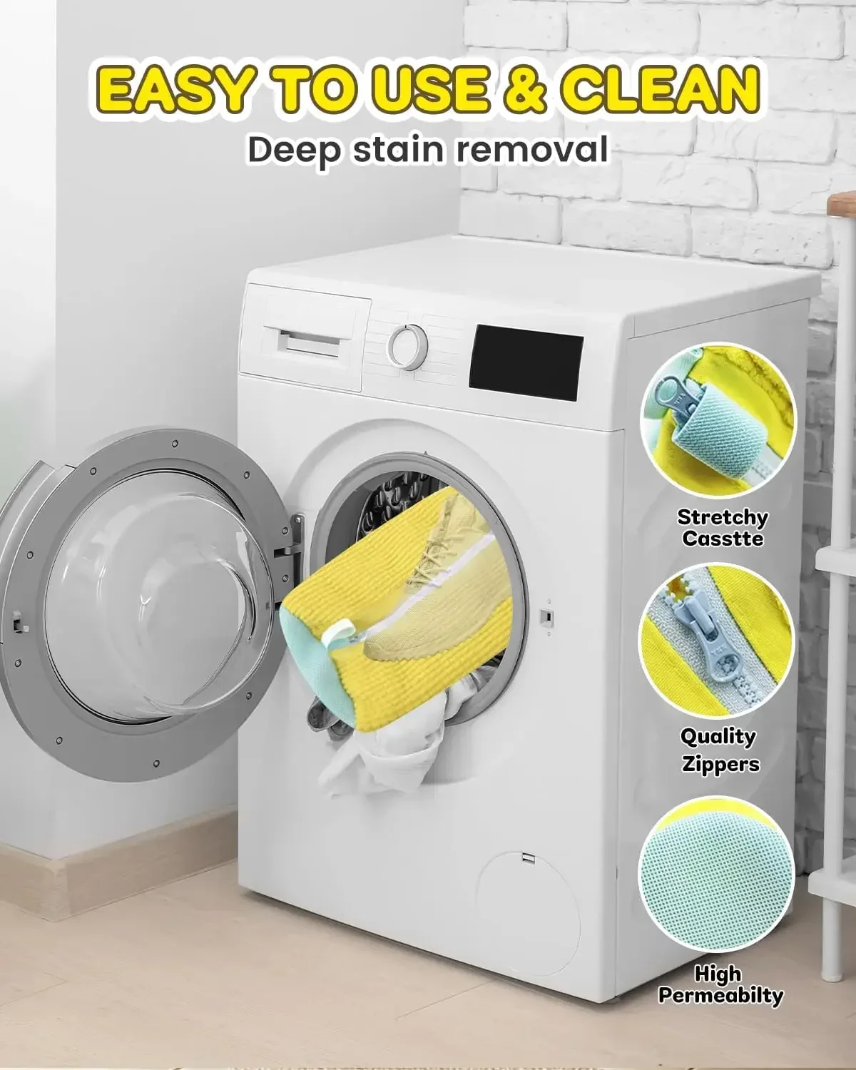 شبكة وسادة حقيبة الأحذية مكونة من 1/2 قطعة | حقيبة واقية لأحذية الغسيل | حقيبة غسيل غسالة الأحذية الجديدة المصنوعة من ألياف البوليستر الناعمة لعام 2026 #4