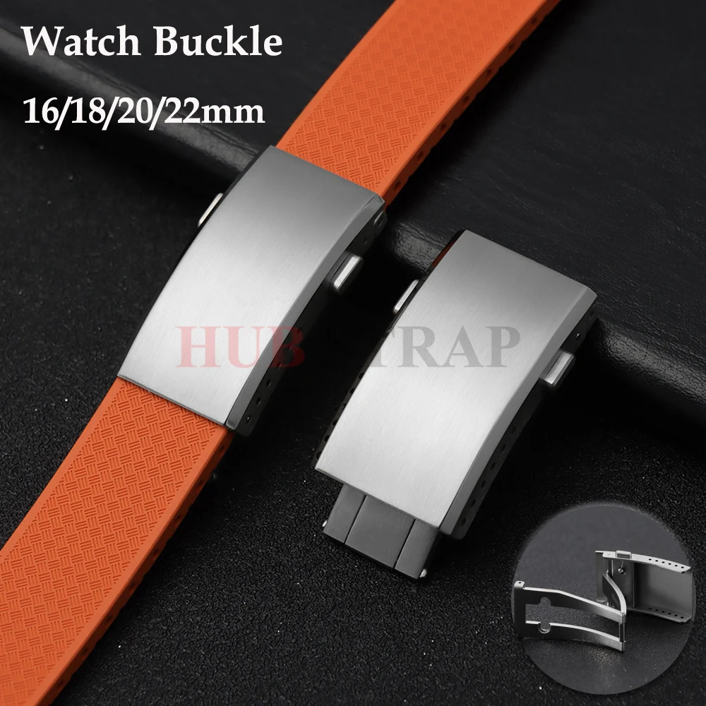 

Застежка-пряжка для часов 16 мм, 18 мм, 20 мм, 22 мм, из цельной нержавеющей стали, для мужчин и женщин, для силиконовых ремешков, аксессуары