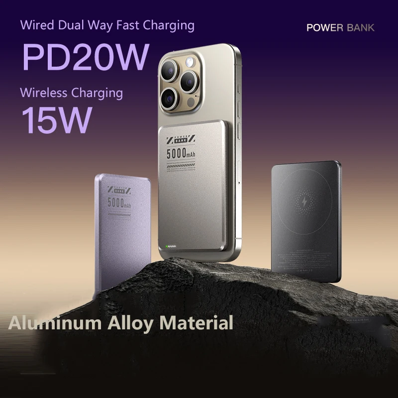 

5000mAh Power Bank Magnetic Wireless PD20W Fast Charging for iphone 17 Samsung Xiaomi MagSafe Portable Charger External Battery