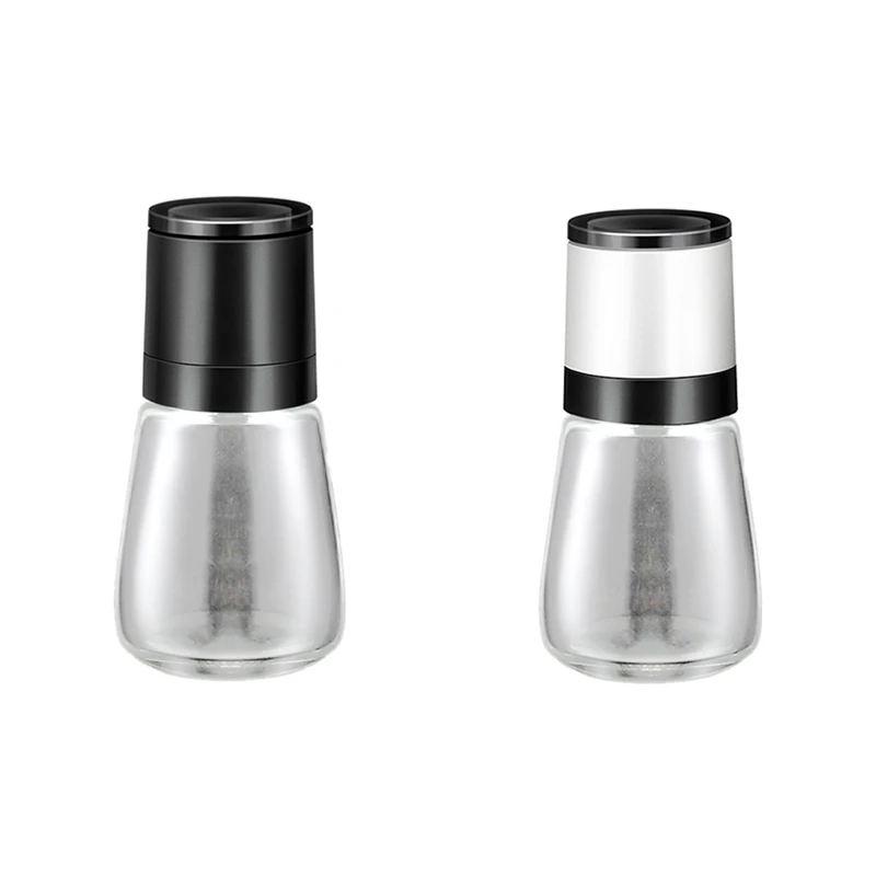 Manual Salt Pepper Grinder Transparent Glass Grinder Peppercorn Grinder Seasoning Bottle Kitchen Gadgets