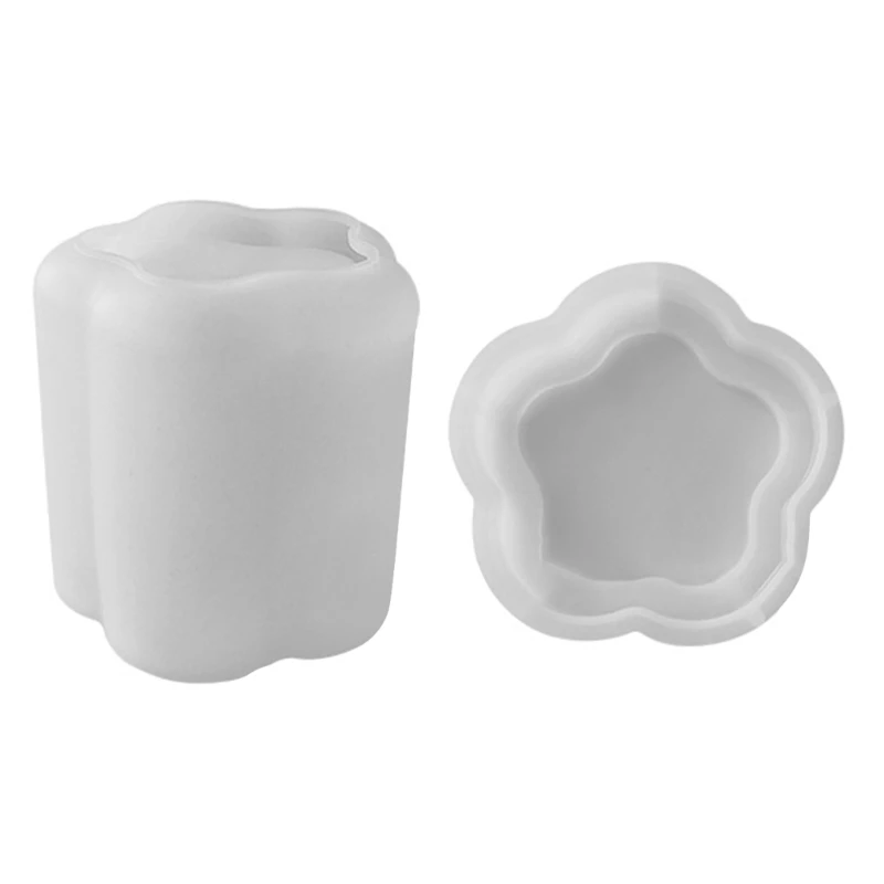 Molde silicona para maceta, caja almacenamiento en forma flor, molde hormigón yeso, vela en maceta, Molde