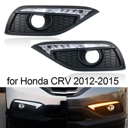 LED DRL Driving Daytime Running Light For Honda CRV CR-V 2012 2013 2014  Car Accessories Turn signal fog lamp Relay Daylight